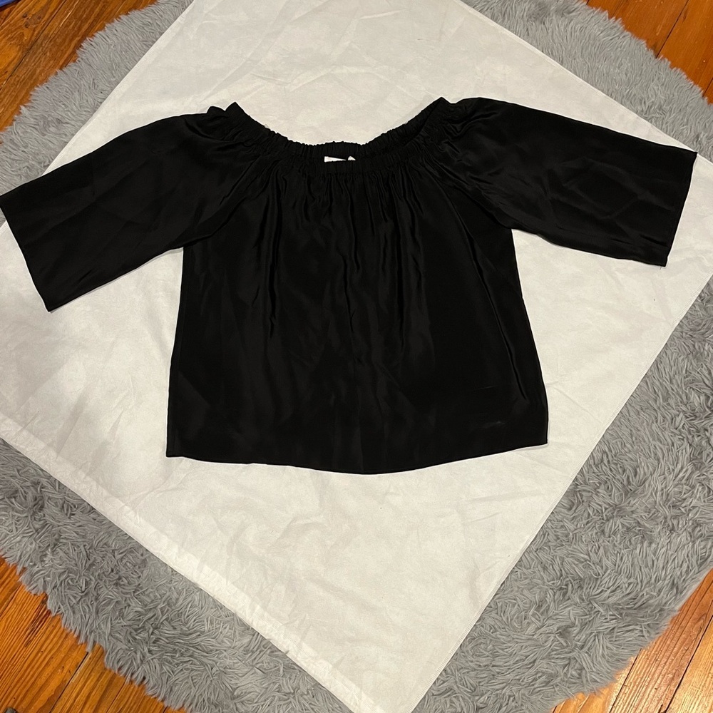 Women’s AMANDA UPRICHARD Black Silk Short Sleeve Blouse sz S